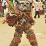 Masquerade display his magical power during the annual black heritage festival badagry lagos 2A7RN3T